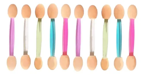 10 Aplicador De Sombras Para Ojos Y Uñas Doble Punta Make Up
