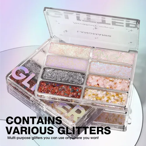 Paleta De Brillos Cuerpo Y Rostro Langmanni 8 Colores