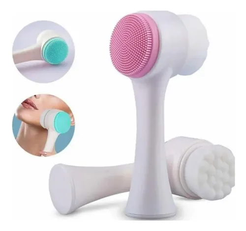 Cepillo Limpiador Facial Doble Cara De Silicona Manual