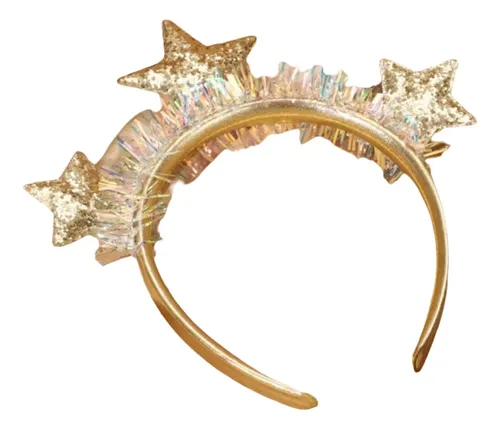 Diademas Con Purpurina Y Forma De Estrella Dorada Con Forma