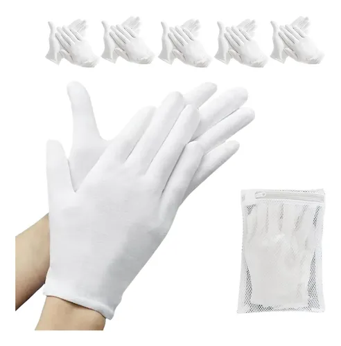 Guantes De Algodón Blancos Hidratantes Para Dormir X10