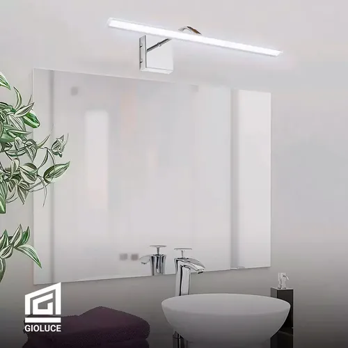 Aplique Pared Cuadros Movil Led 60 Cm Baño Espejos Luz Fria Direccionable Acero Gioluce