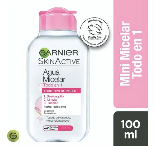 Agua Micelar Garnier Todo En 1 Skin Active Travel Size 100ml