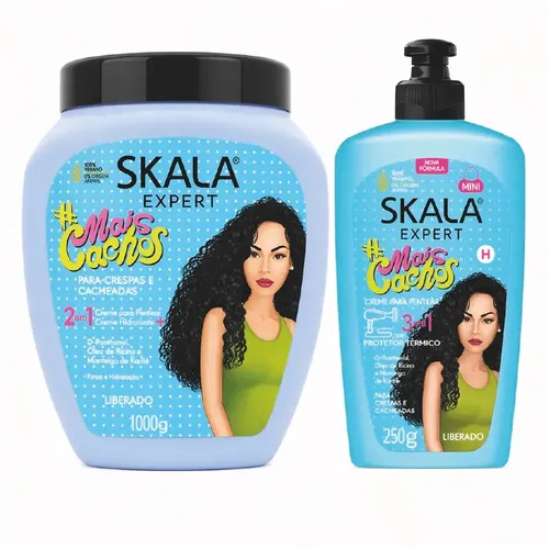 Kit Tratamiento 1000ml + Crema De Peinar Mais Cachos Skala