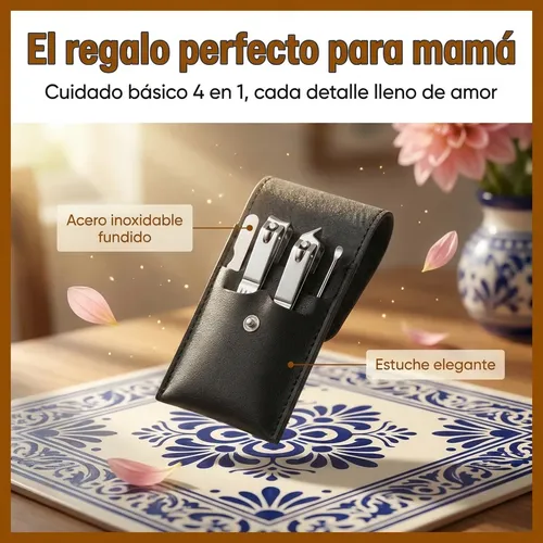 Kit De Manicura 4 En 1 Acero Al Carbono Estuche Portatil U