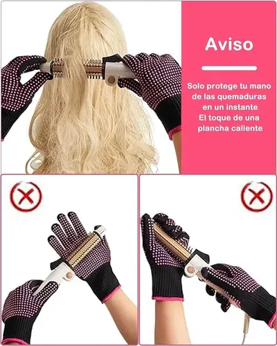 2 Guantes Profesionales Resistentes Al Calor Para Peinar El=