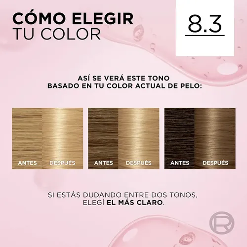 Kit Tintura Excellence Creme Tono 8.3 Rubio Claro Dorado