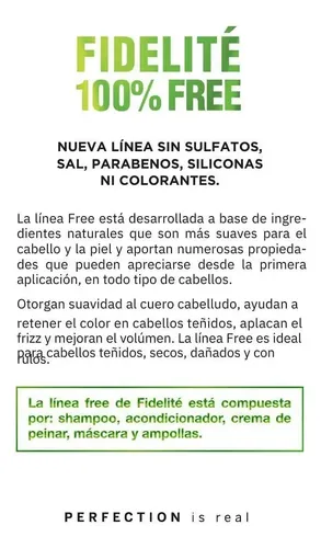 Máscara Cabellos Dañados 100% Free Fidelité 250ml