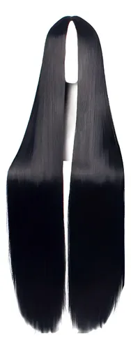 Peluca De Cosplay De Anime For Mujer, Larga, Recta, Negra.