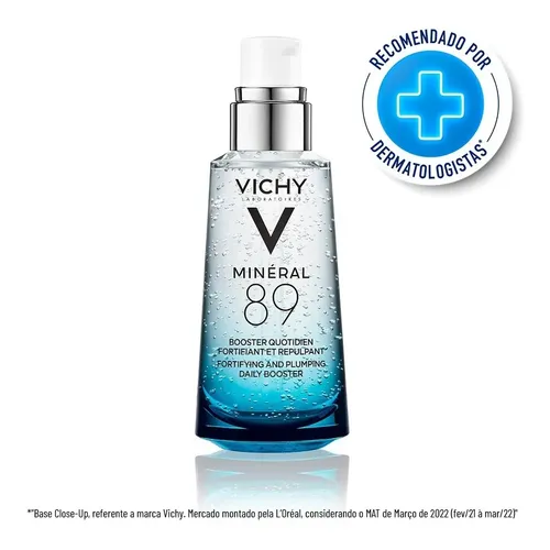 Vichy Mineral 89 Booster Sérum Hidratante y Rellenador Dermatológico Facial Diario con Ácido Hialurónico y Poliglutámico para Todo Tipo de Piel, Hidrata, Rellena y Fortalece la Barrera Cutánea, 50ml