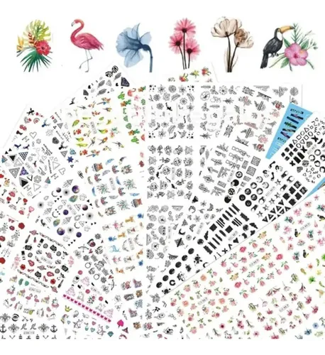 Stickers Al Agua 20 Planchas 4000 Stickers Nail Art Bbs