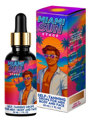 Gotas Autobronceadoras Sunstage Miami Sun Stage Para Hombre,