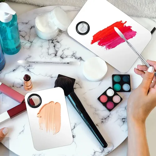 Paletas De Maquillaje Acero Inox 2 Pzas Con Espátula