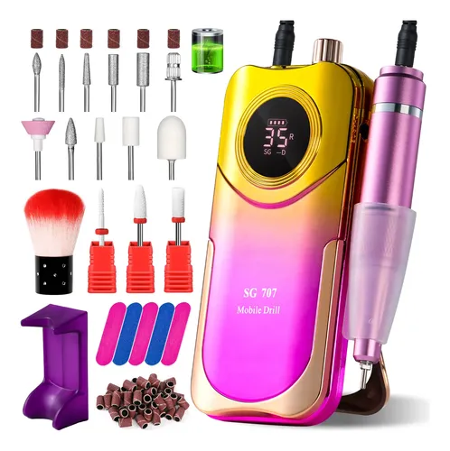 Lima Uñas Sg707 35000rpm Recargable Portátil Kit Uñas