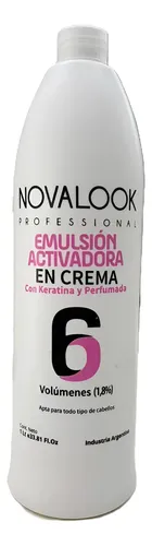 Crema Oxidante 6 Vol Con Keratina Novalook X1 Litro