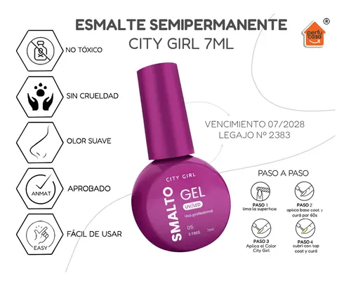 Esmalte De Color City Girl Semipermanentes 7ml Profesional