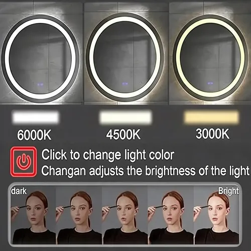 Espejo Maquillaje Grande Luz Led Tactil 3 Tonos Recargable