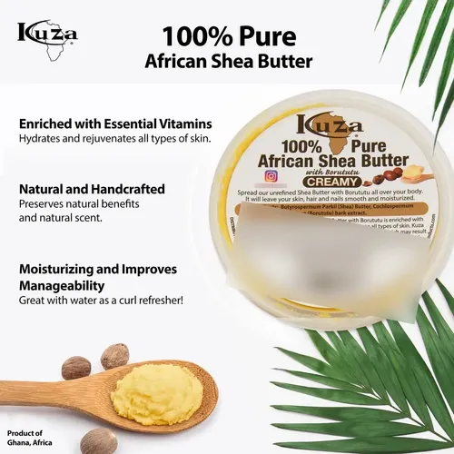 Manteca De Karité Kuza 100% Africana Con Borututu Para Piel,