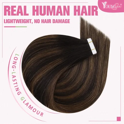Extensiones De Pelo Con Cinta Adhesiva Youngsee Brown Balaya