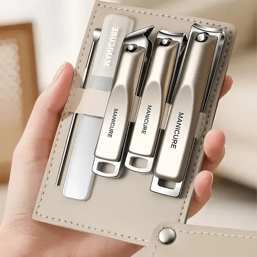 Set Alicate Y Cortaúñas Manicura 5 Piezas Con Estu 5pcs
