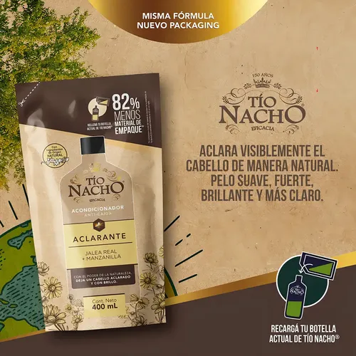 Acondicionador Tio Nacho Recargable Doypack Aclarante 400ml