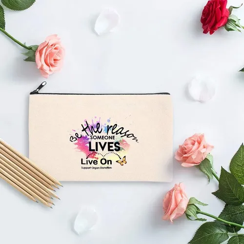 10 Bolsas De Lona En Blanco Para Bolígrafos Y Maquillaje, Pa