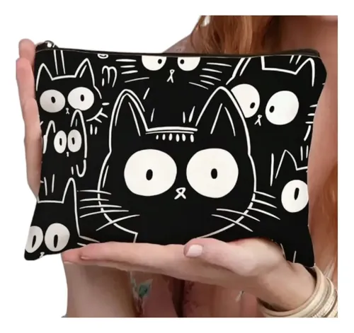 Jf// Cosmetiquera Lapicera Estuche Maquillaje Gatos 22×14