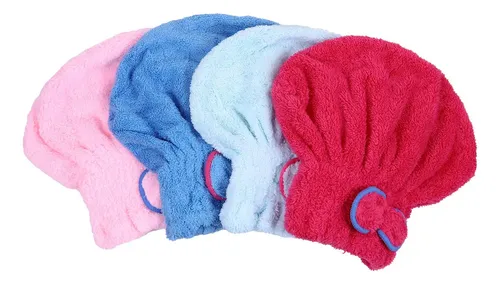4 Gorros De Microfibra Para Secar El Cabello, Ultra Absorben