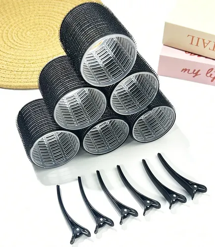 Kit De 24 Rulos Autoadhesivos Para Cabello Con Pinza