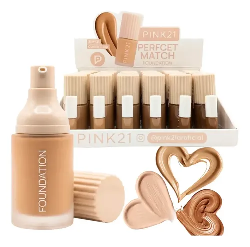 Base Liquida P/ Make Up Pink21 Perfect Match Super Cobertura