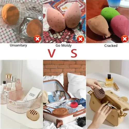 2 Piezas Soporte Silicona Para Esponjas Maquillaje