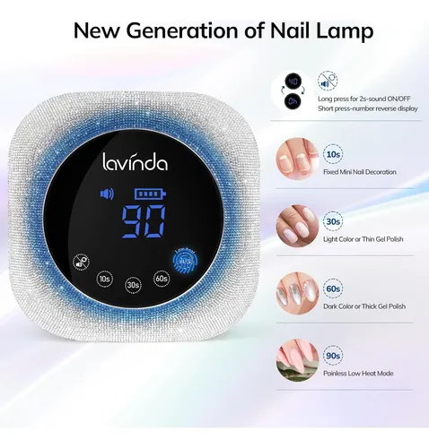 Lámpara Uv Led Inalámbrica Lavinda 54w Con Temporizador Y