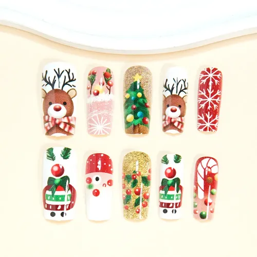 Pegatinas Navideñas Para Decoración De Uñas En Polvo