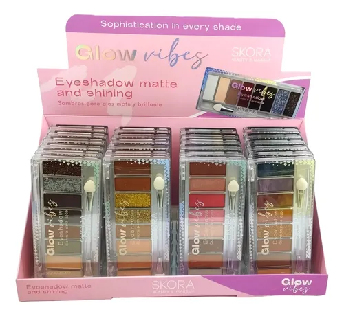 Caja X 24 Paletas Sombras Ojos Matte Glitter Brillante Skora