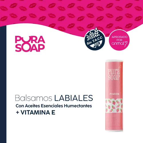 Balsamo Labial Hidratante Frutilla Pura Soap
