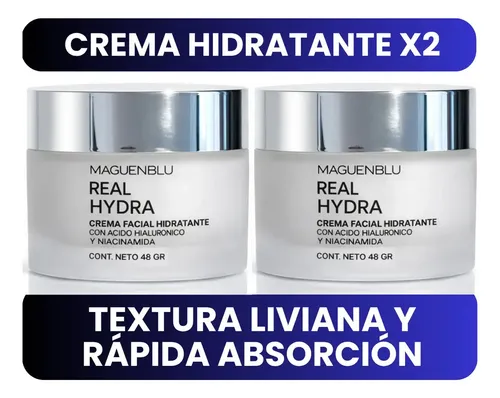 Crema Hidratante X2 Facial Acido Hialurónico Niacinamida Todo Tipo De Piel Día/noche