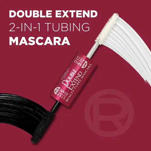Máscara De Pestañas Con Doble Tubo L’oreal Paris, Color Negr
