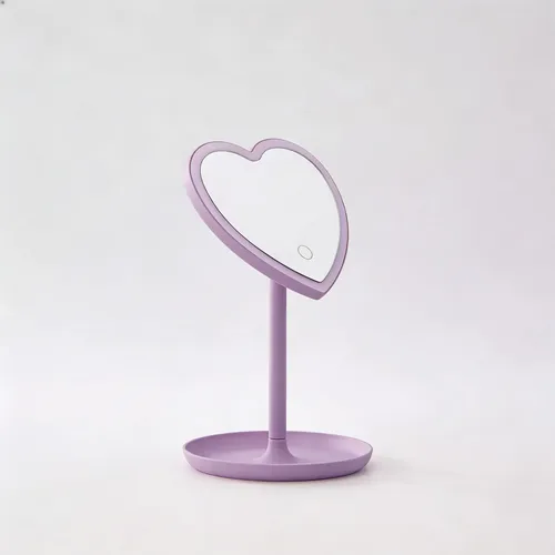 Espejo De Maquillaje De Pie Luz Led Corazon Pila Stnffive
