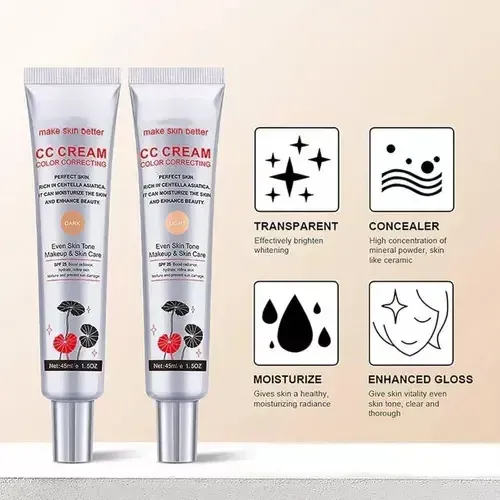 4×crema Cc Que Cambia Color Coreana,2 En 1 Para El Cuidado