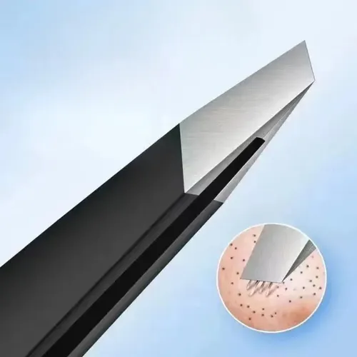 Pinza Depiladora Punta Inclinada De Acero Inoxidable Oblique Liso