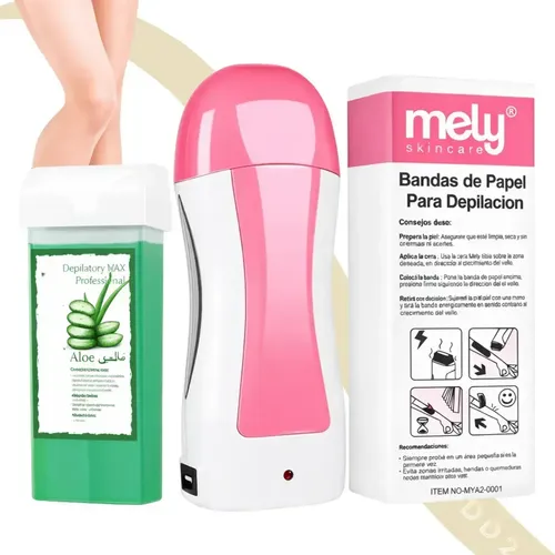 Kit Depilacion Derretidor Roll On + Cera Bandas Descartables