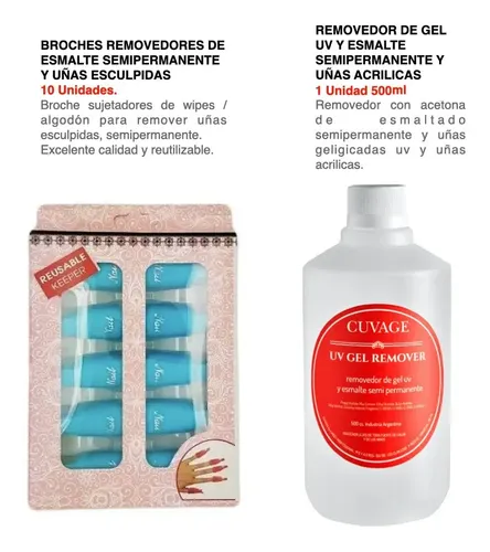 Kit Removedor Uv Esmalte Semipermanentes Broche Wipe Gel 500