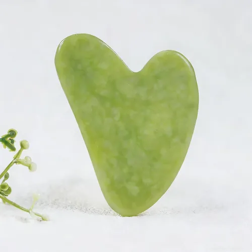 Tabla De Gua Sha Verde De Roca Natural Tallada A Mano Para M