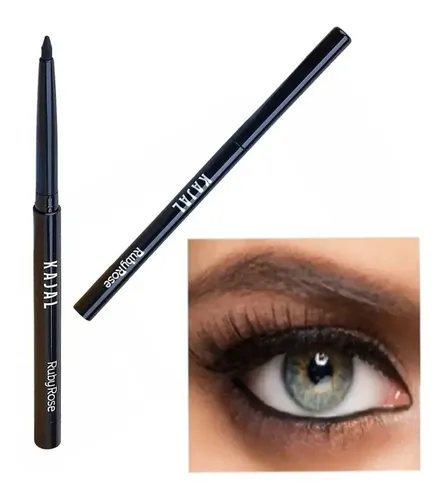 Delineador Retráctil Negro Kajal Ruby Rose Metalizado