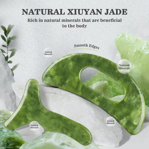 Herramienta De Masaje Cekpo 2 En 1 Con Piedra De Jade Gua Sh