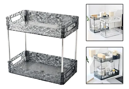 Elegante Estante De Almacenamiento Para Gris Claro 2 Capas