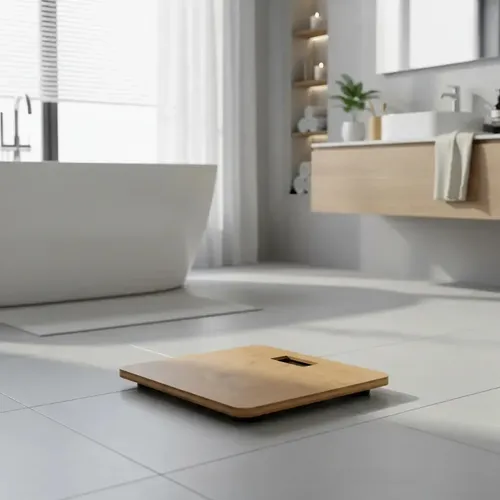 Balanza De Baño Digital Electronica Bambu 180kg Marrón Claro
