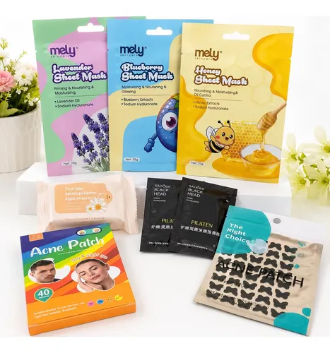 Kit Skincare X8 Mascarillas Parches Para Acne Toallitas