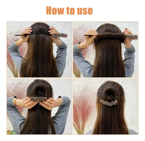 3 Uds. Moldeador De Moños Con Brillantes Para Cabello Largo