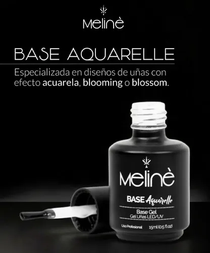 Meline Base Aquarelle Esmalte Gel Manicuria Semipermanente Color Transparente